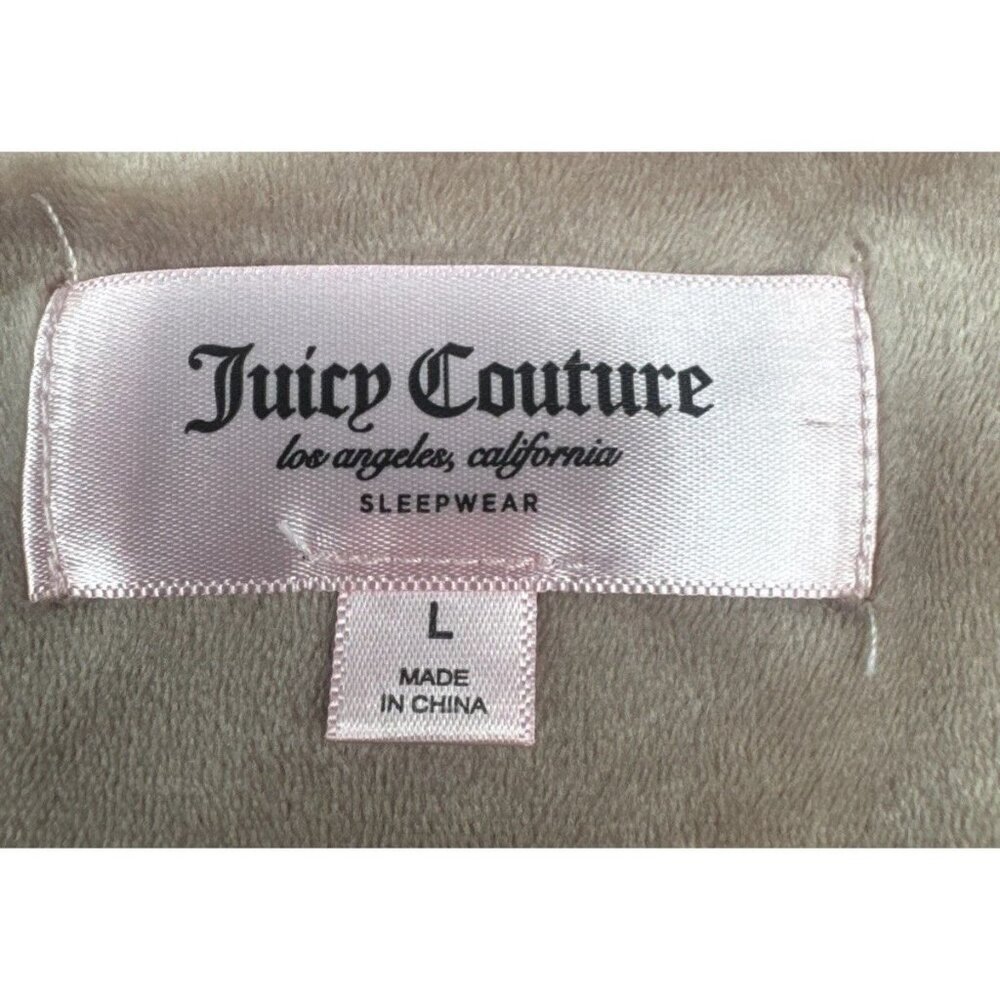 Juicy Couture Embellished Velour Sleep Lounge Wear Long Sleeve Top Sz L Cozy - Picture 5 of 9